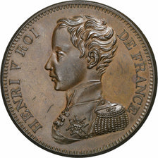France, Henri V, 5 Francs, Avénement 2 Août, 1830, Bronze, MS(60-62)
