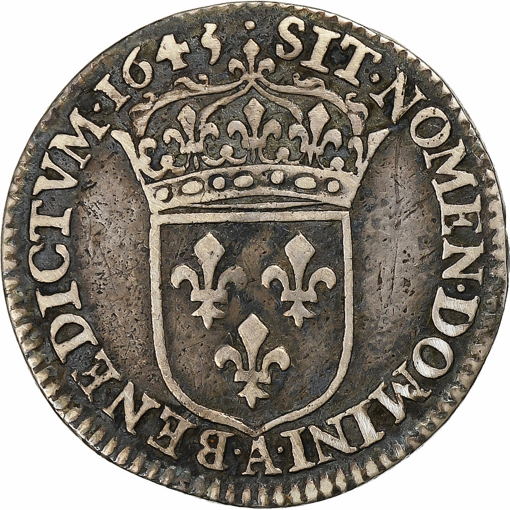 Frankreich, Louis XIV, 1/12 ECU, 10 Sols, 1/12 Écu à la mèche courte, 1643