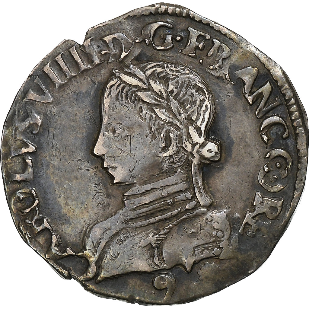 France, Charles IX, 1/2 Teston, 1564, Rennes, 2nd type, Silver, EF(40-45)