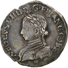 France, Charles IX, 1/2 Teston, 1564, Rennes, 2nd type, Silver, EF(40-45)