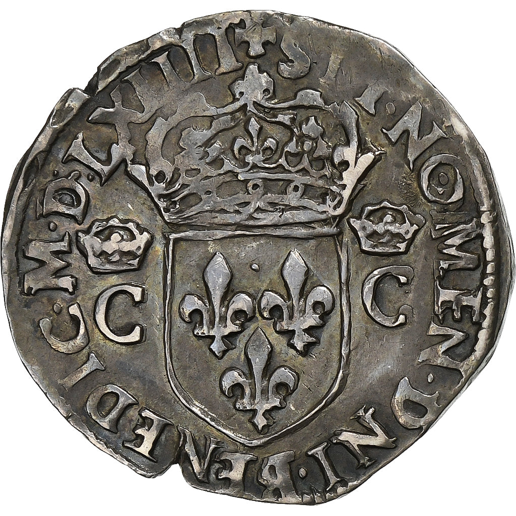 France, Charles IX, 1/2 Teston, 1564, Rennes, 2nd type, Silver, EF(40-45)