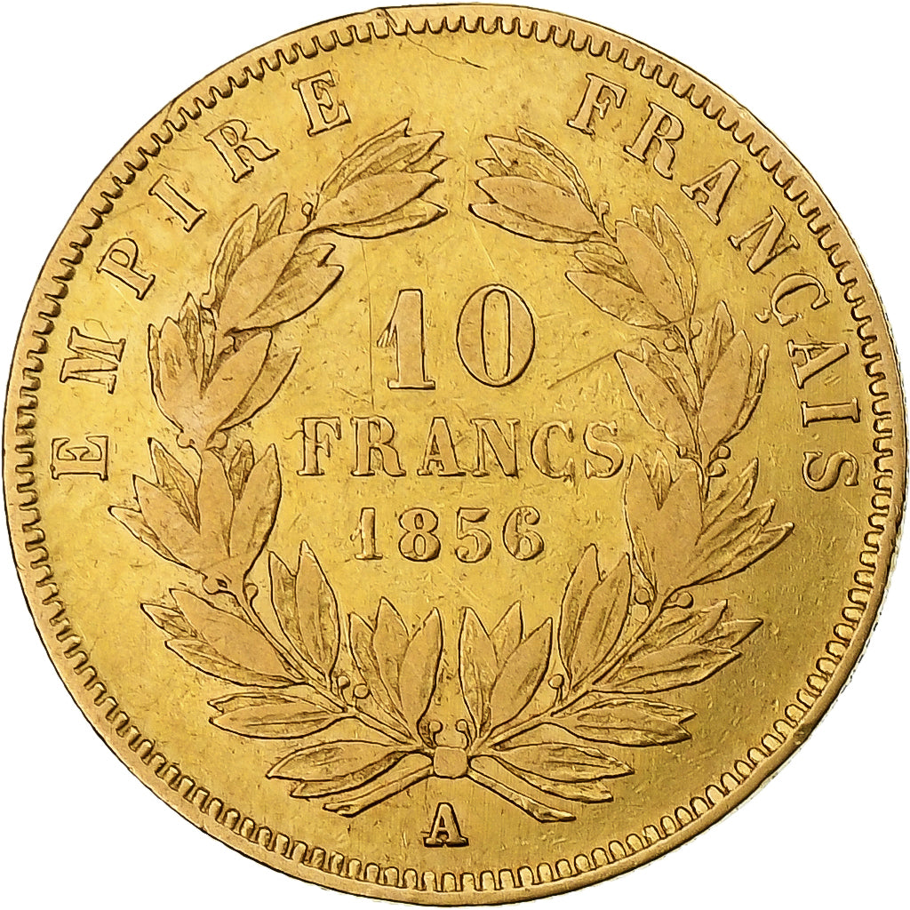 Frankrijk, Napoleon III, 10 Francs, 1856, Paris, Goud, FR+, Gadoury:1014