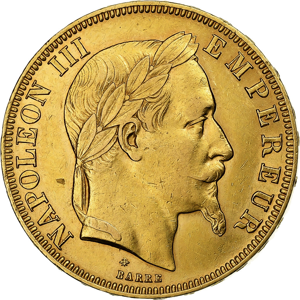 Moneta, Francia, Napoleon III, Napoléon III, 50 Francs, 1866, Paris, SPL-, Oro