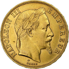 Moneta, Francia, Napoleon III, Napoléon III, 50 Francs, 1866, Paris, SPL-, Oro
