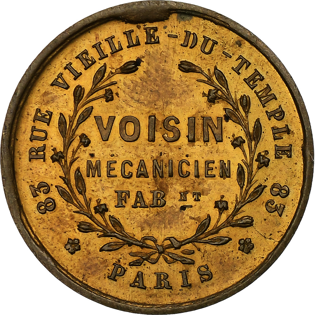 Frankreich, betaalpenning, Voisin, Mécanicien, Paris, Physique Amusante, 1855