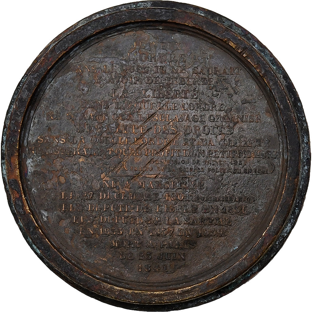 France, Médaille, Étienne Joseph Louis Garnier-Pagès, 1841, Bronze, TB+