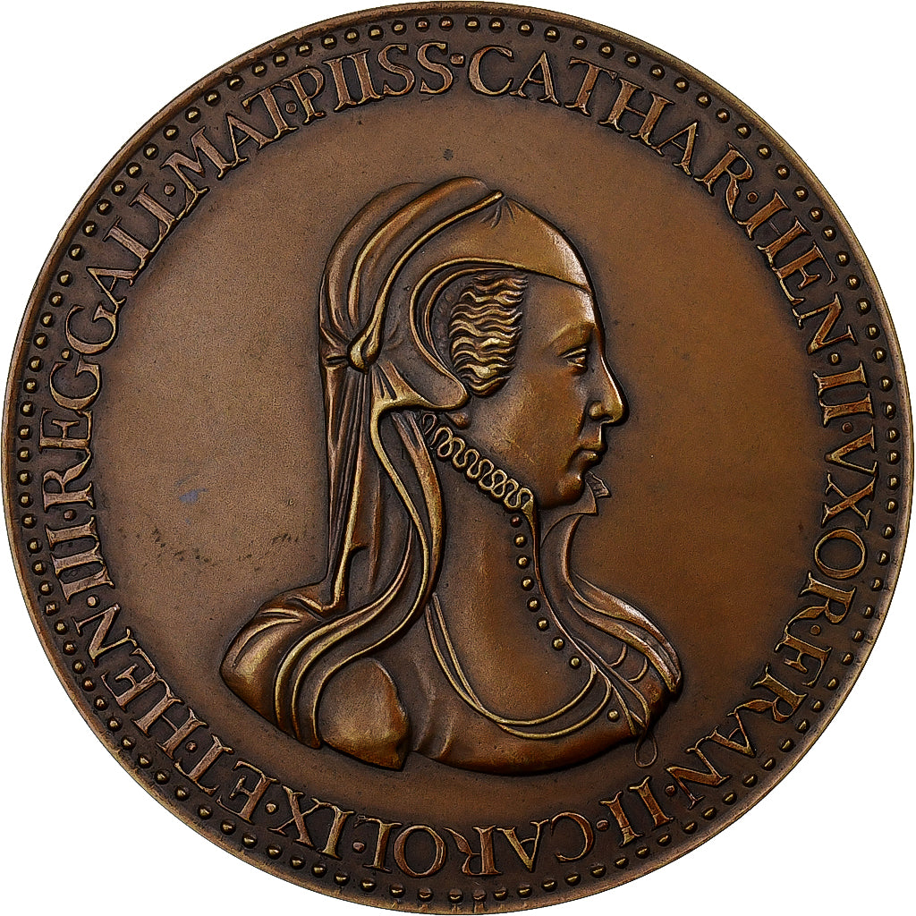 Francia, medalla, Catherine de Médicis , Mère de trois Rois, Bronce, SC