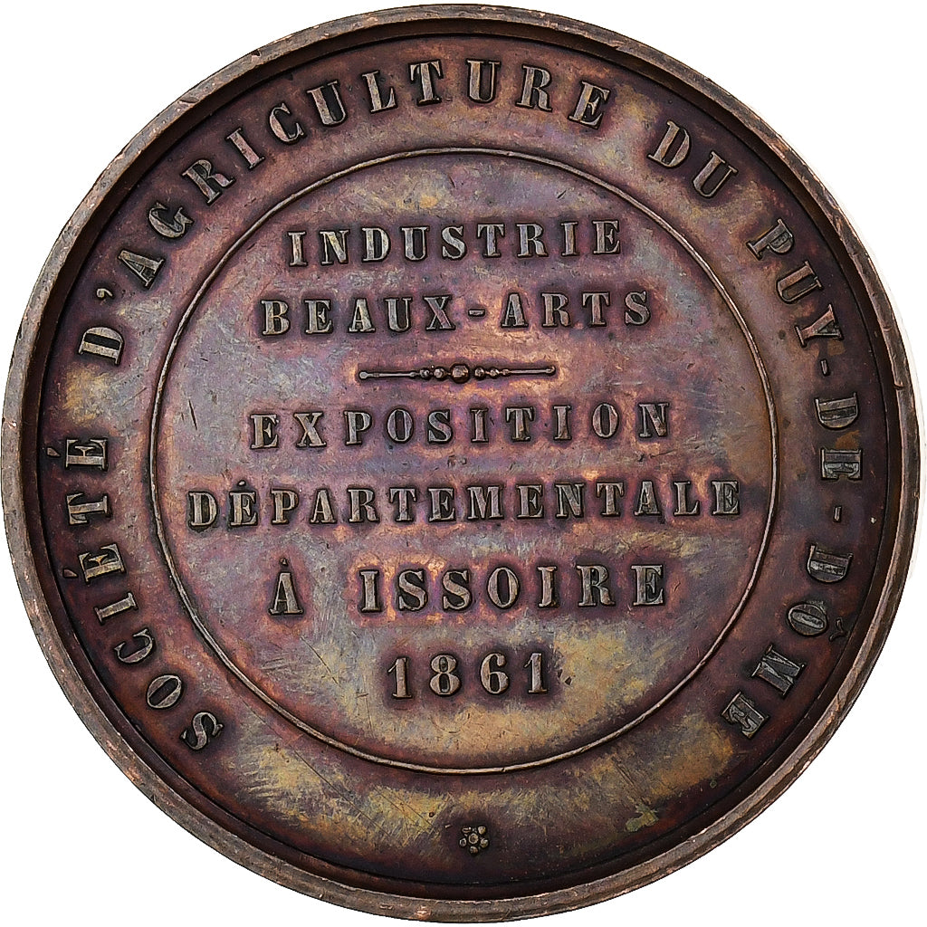 France, Medal, Napoléon III, Agriculture, Exposition, Issoire, 1861, Copper, De