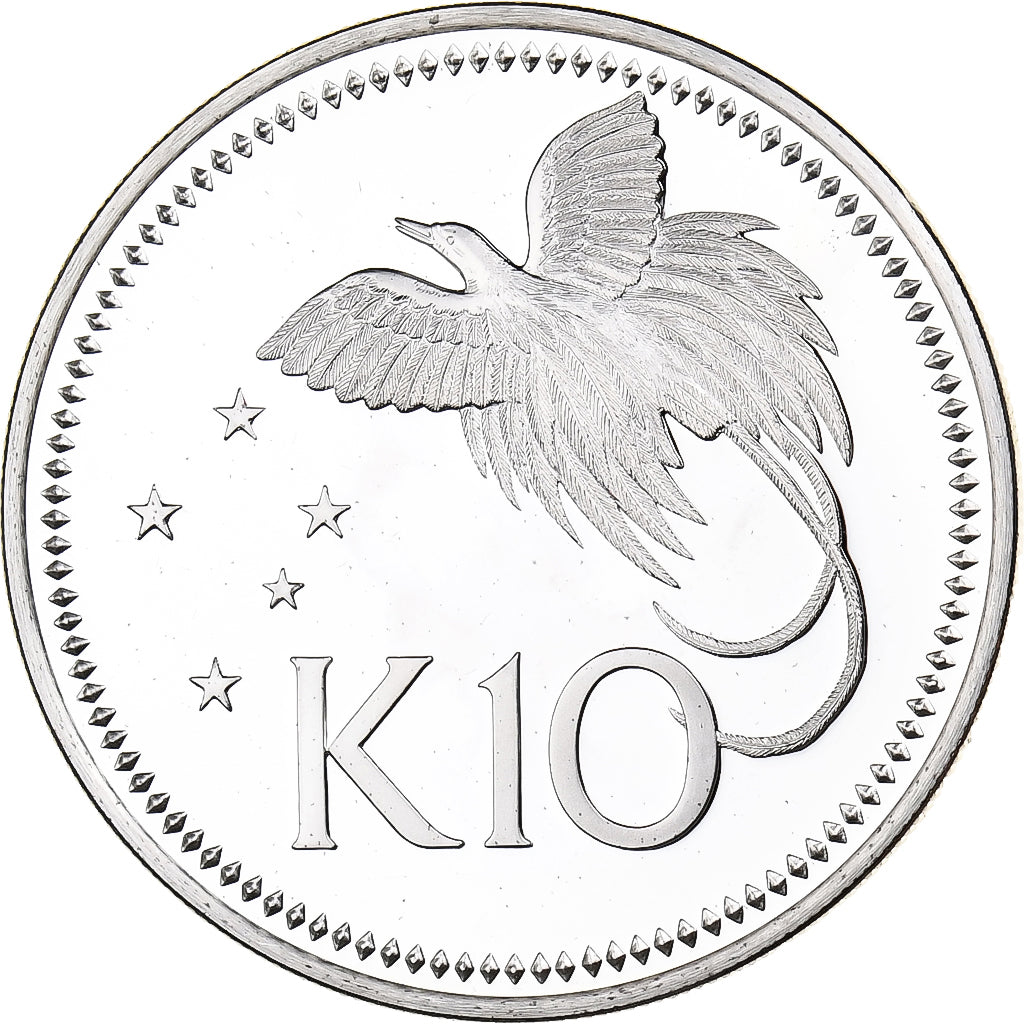 Coin, Papua New Guinea, 10 Kina, 1978, Franklin Mint, Proof, MS(65-70), Silver