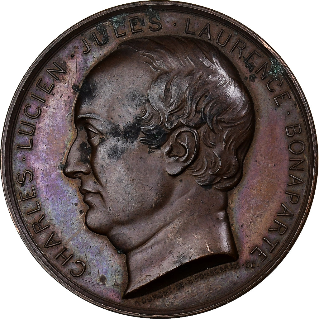 Francia, medalla, Charles Lucien Bonaparte, Cobre, Ponscarme, EBC
