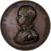 France, Medal, Mort de Napoléon II, 1832, Bronze, Caqué, AU(50-53)