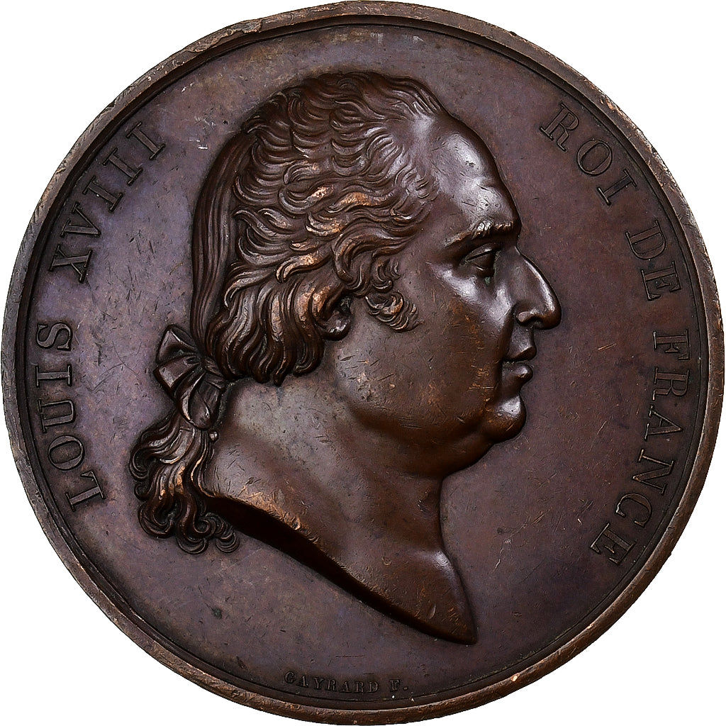 Francja, medal, Louis XVIII, Aux Arts Utiles, Encouragements à l'Industrie
