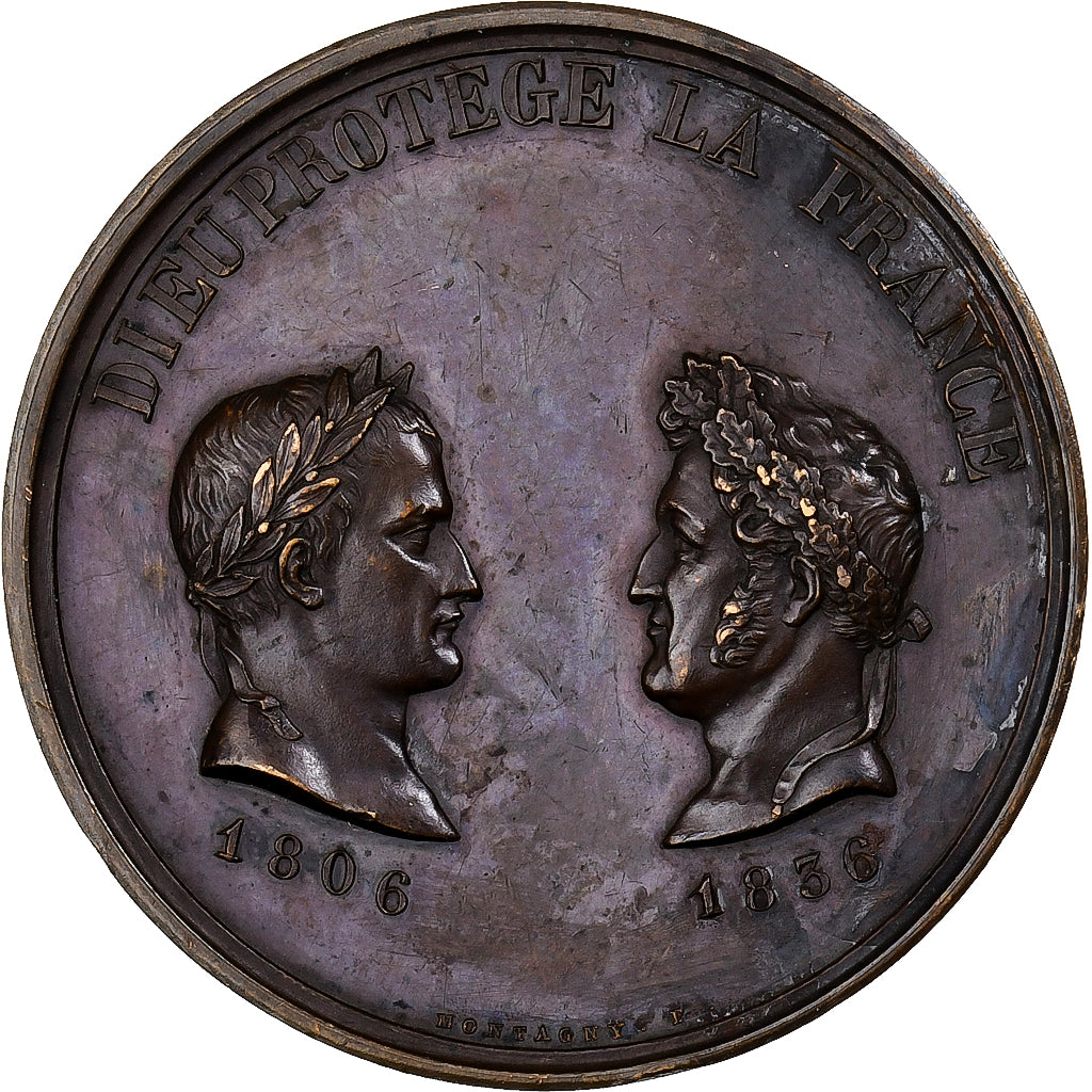 Frankreich, Medaille, Louis Philippe I, l'Arc de Triomphe Terminé, 1836