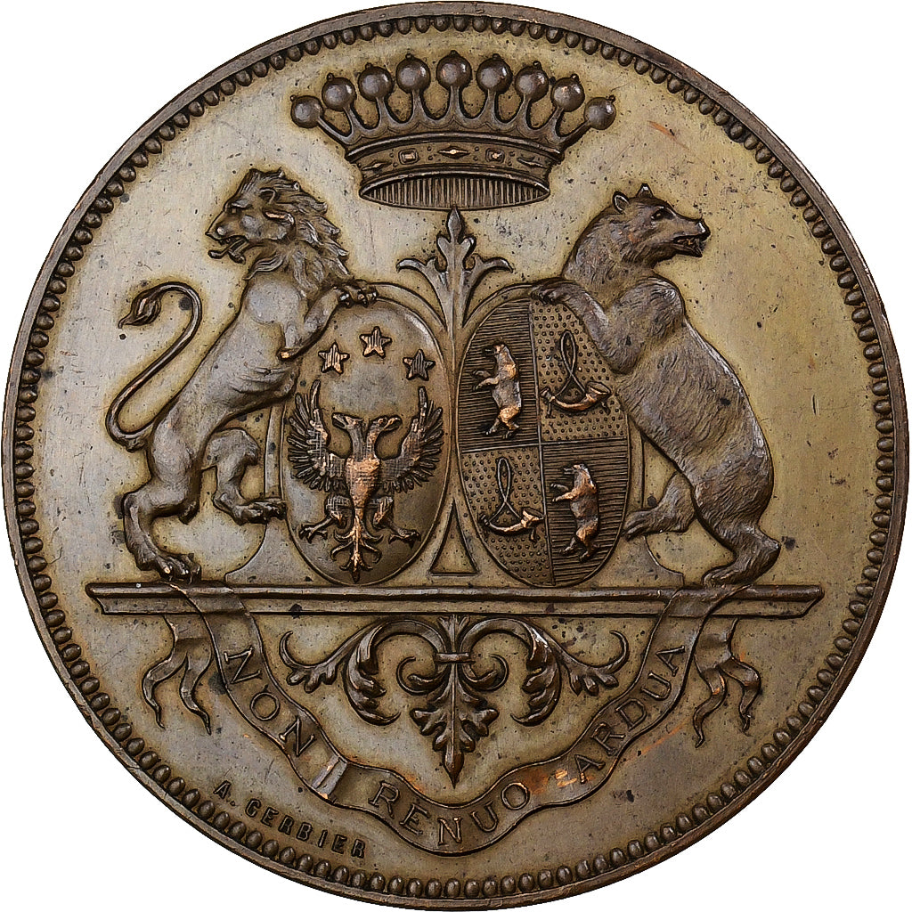 Francia, medalla, Noces d’or d’Alfred, Baron Renoüard de Bussierre, 1875