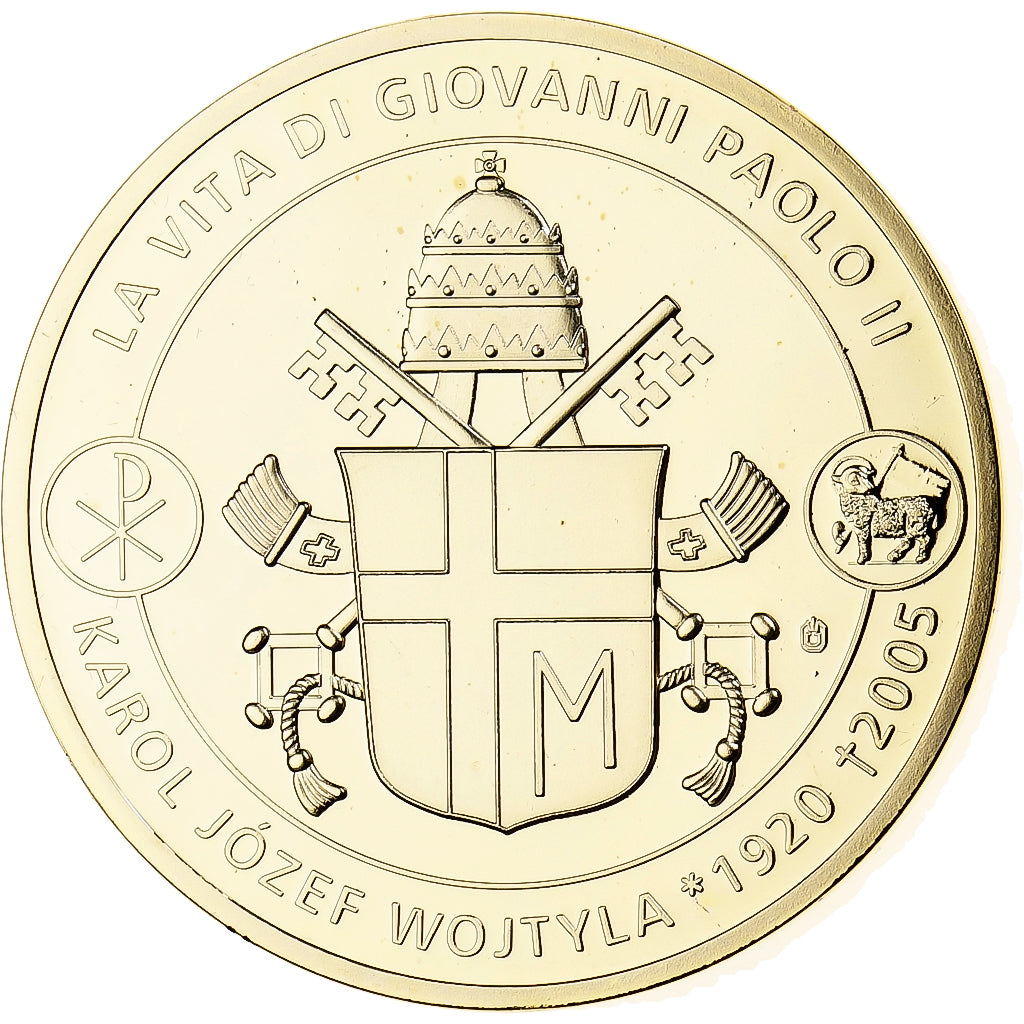 Vatican, Medal, Mort du Pape Jean-Paul II, 2005, MS(65-70), Copper-Nickel Gilt