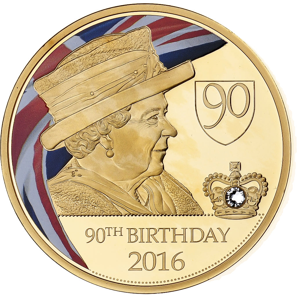 Regno Unito, medaglia, Queen Elisabeth II, 90th Birthday, Politics, 2016, FDC