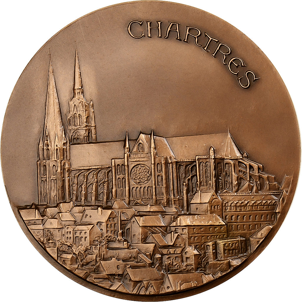 France, Médaille, Concours International d'Orgue, Chartres, 1974, Bronze, FDC