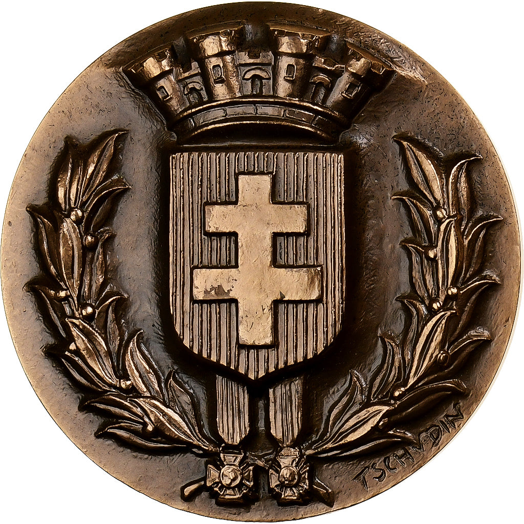 França, medalha, Ville de Saint-Omer, 1976, Bronze, Tschudin, MS(63)
