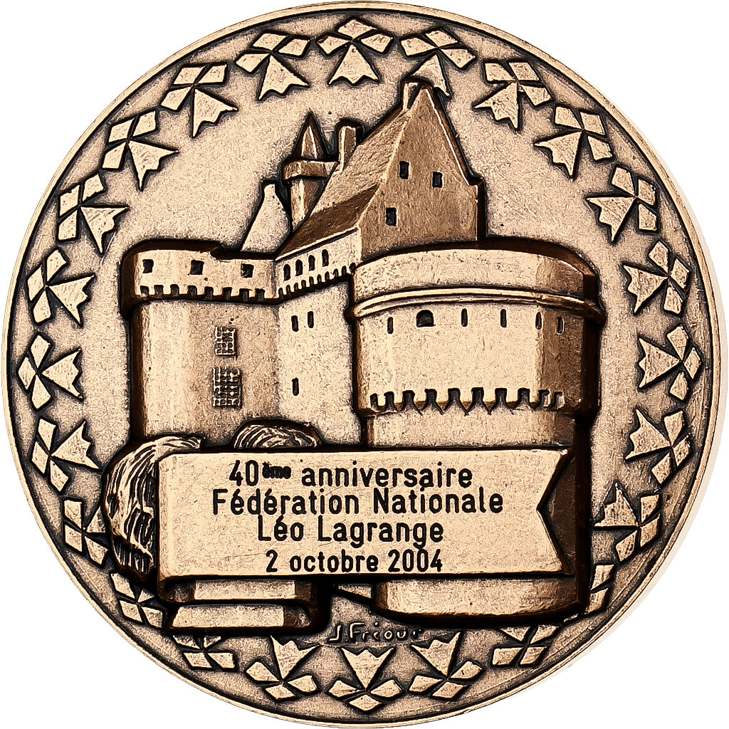 France, Médaille, 40ème Anniversaire, Fédération Nationale Léo Lagrange