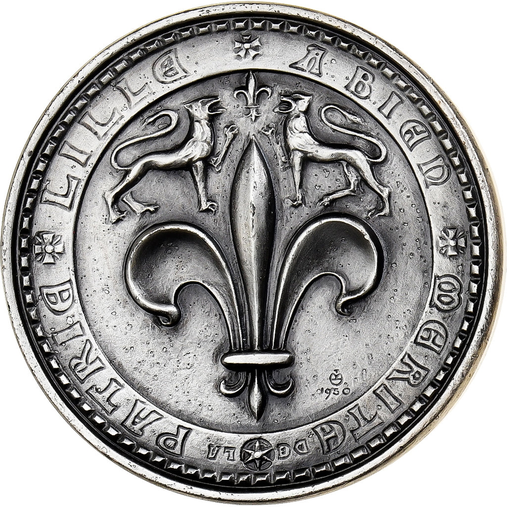 França, medalha, Lille a bien Mérité la Patrie, Bronze, Charles, AU(55-58)