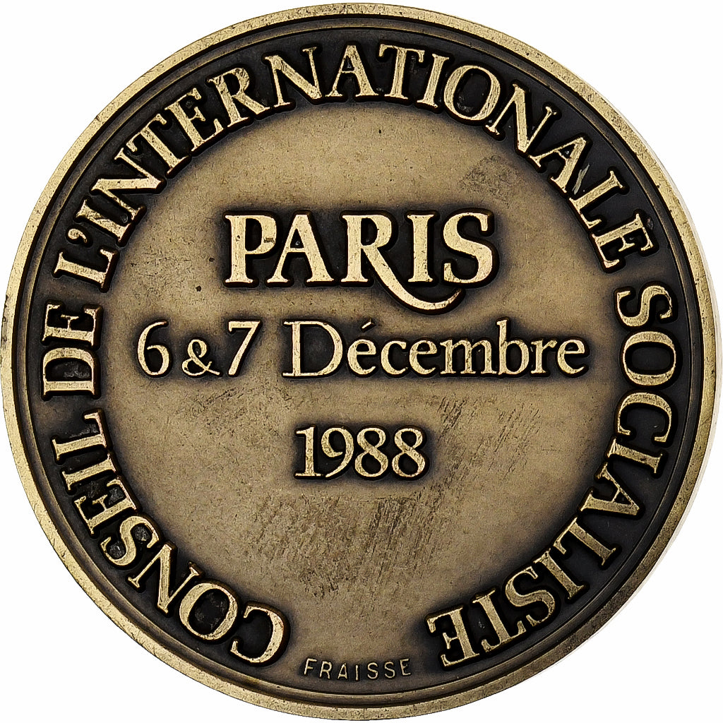 France, Medal, Conseil de l'Internationale Socialiste, Paris, 1988, Bronze