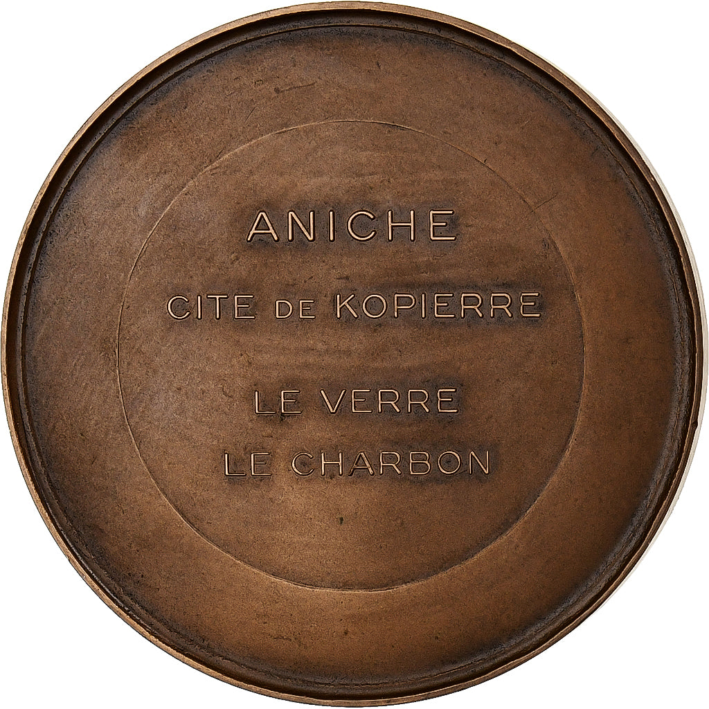 França, medalha, Aniche, Cité de Kopierre, Le Verre, Le Charbon, Bronze