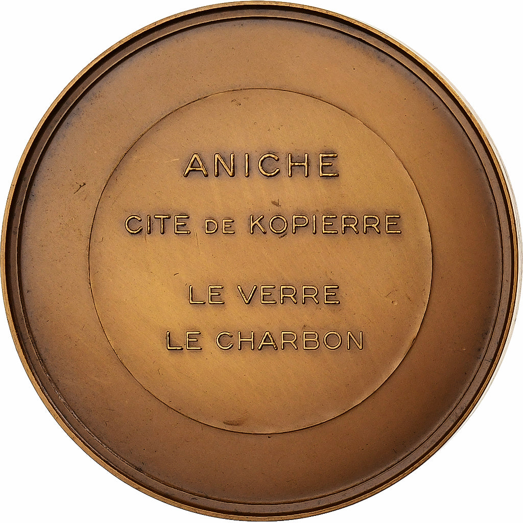 Frankrijk, Medaille, Aniche, Cité de Kopierre, Le Verre, Le Charbon, Bronzen