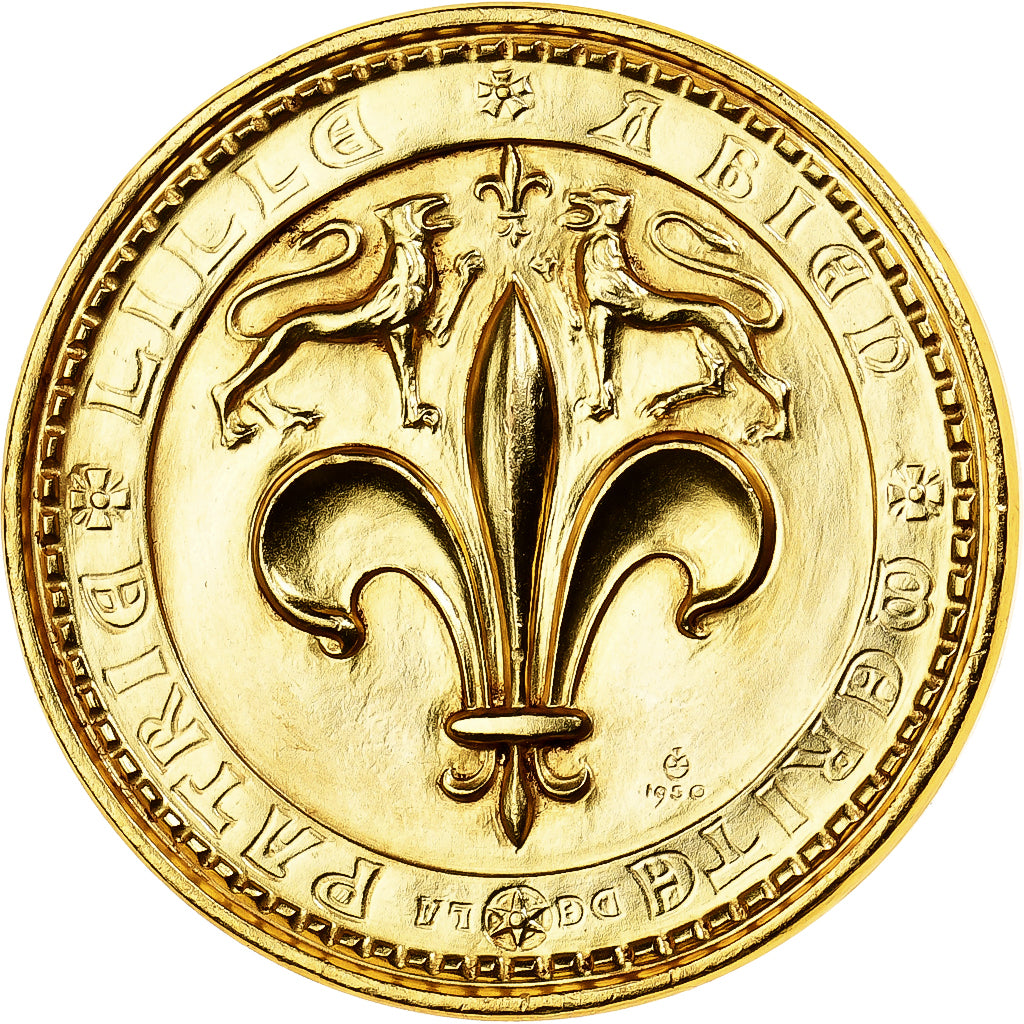 France, Medal, Lille a bien Mérité la Patrie, Gilt Bronze, Charles, MS(65-70)