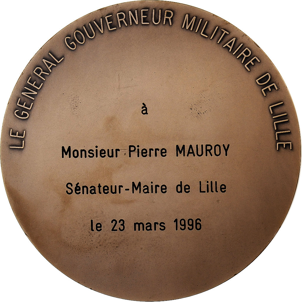 France, Medal, Le Général Gouverneur de Lille à Pierre Mauroy
