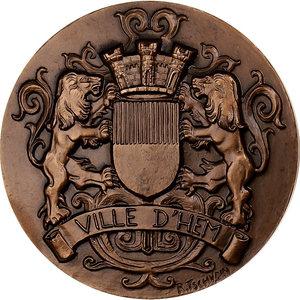 France, Médaille, La Ville d'Hem à Pierre Mauroy, Premier Ministre, 1980