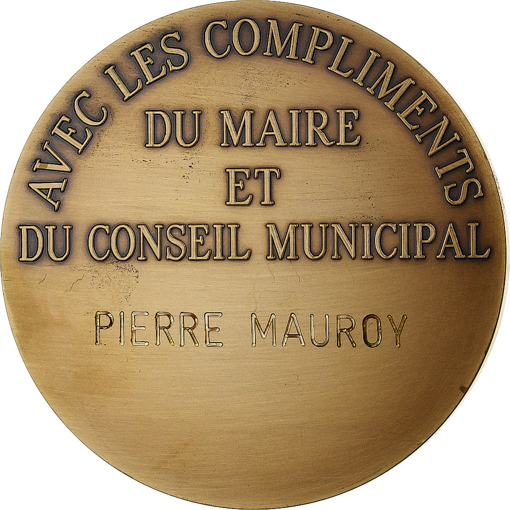 France, Médaille, La Ville d'Hirson à Pierre Mauroy, Bronze Florentin, FDC