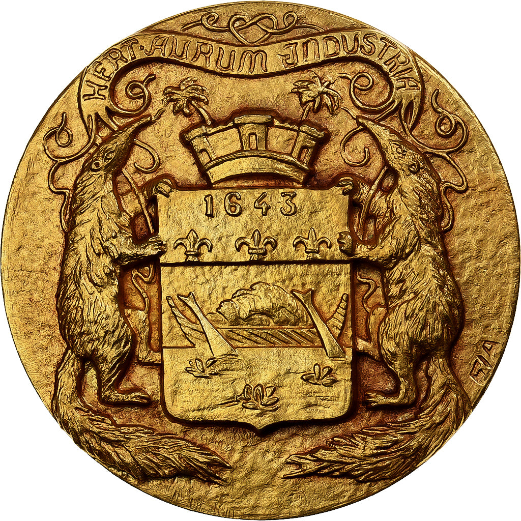 Guyana, Medal, Centenaire de l'Institution Communale en Guyane, 1979, Gilt