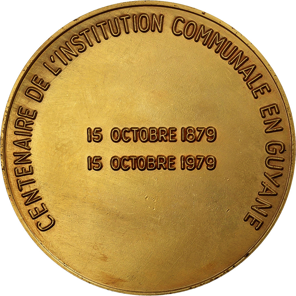 Guyana, Medal, Centenaire de l'Institution Communale en Guyane, 1979, Gilt