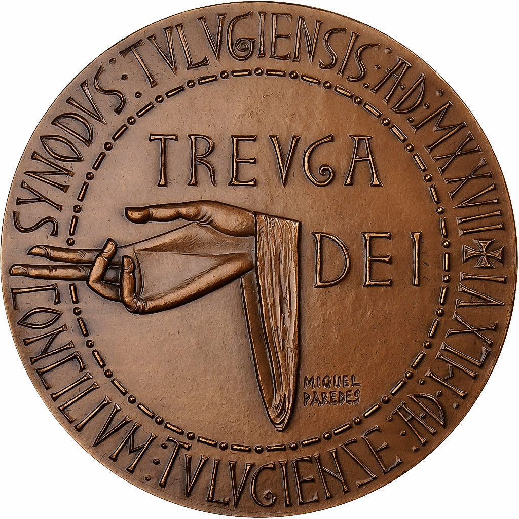 France, Medal, La Ville de Toulouges à Pierre Mauroy, 1991, Bronze, Miquel