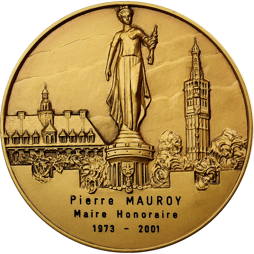 Francia, medaglia, La Ville de Lille à Pierre Mauroy, 2001, Bronze Florentin