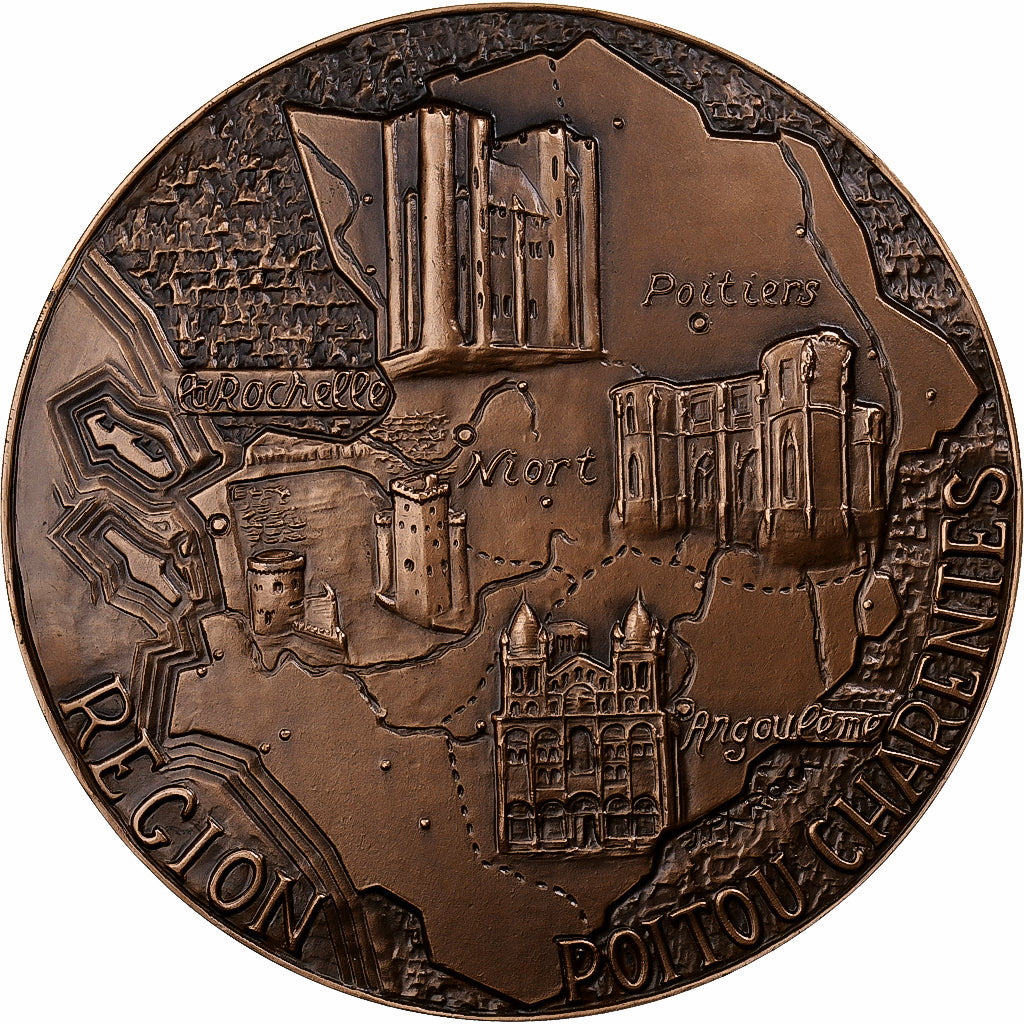 Frankreich, Medaille, Région Poitou Charentes, 1976, Bronze, UNZ