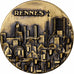 France, Medal, Edmond Hervé, Maire de Rennes à Pierre Mauroy, Bronze, Madiot
