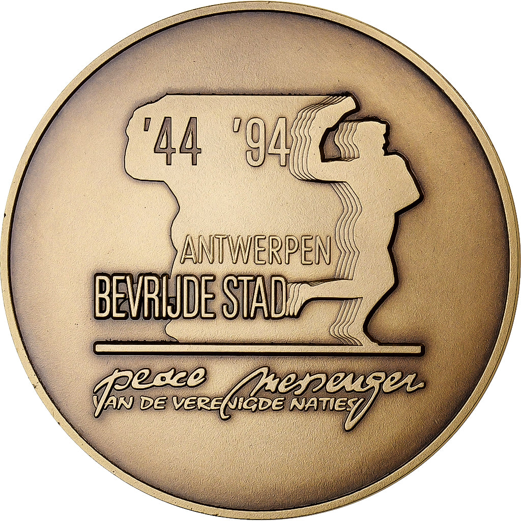 Belgio, medaglia, 50th Commemoration of the Liberation of Antwerp, 1994, Bronzo