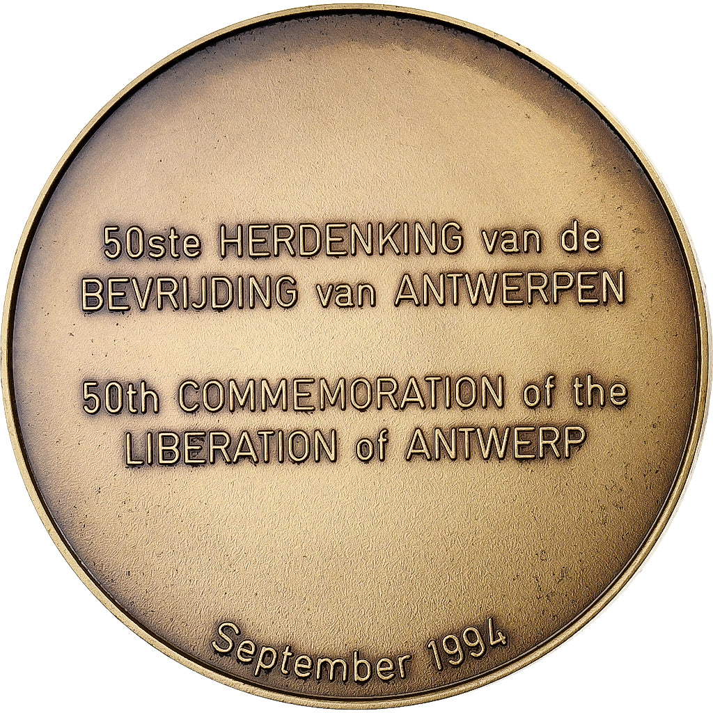Belgio, medaglia, 50th Commemoration of the Liberation of Antwerp, 1994, Bronzo