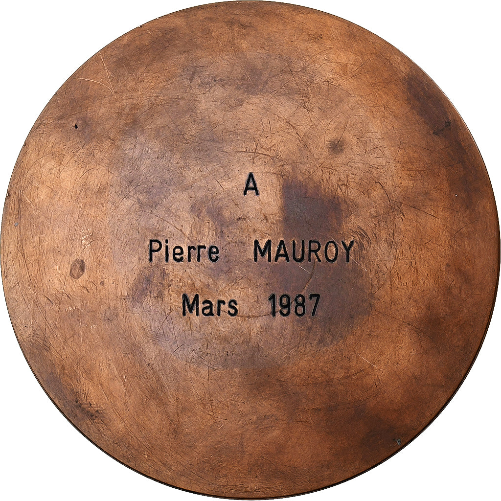 France, Médaille, Le Grand Orient de France à Pierre Mauroy, 1987, Bronze, SUP