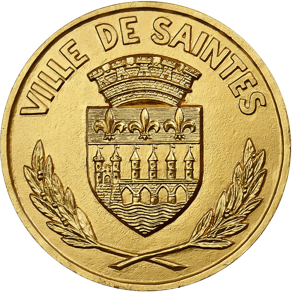 Frankreich, Medaille, La Ville de Saintes, 1974, Gilt Bronze, Coutré, STGL