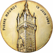 France, Médaille, La Ville de Loos à Pierre Mauroy, 1982, Vermeil, SUP, Gallo