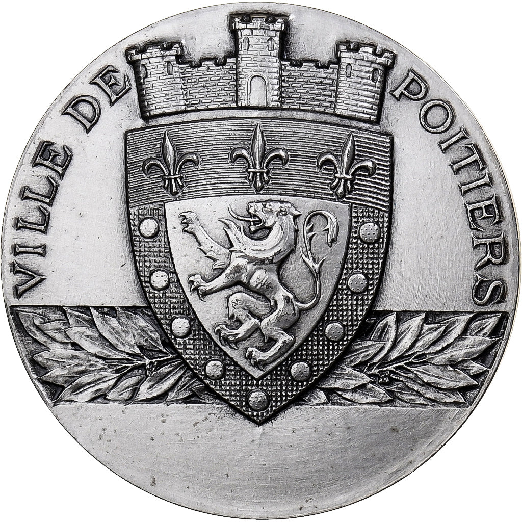 France, Medal, Ville de Poitiers, 1977, Silver, Cochet, MS63
