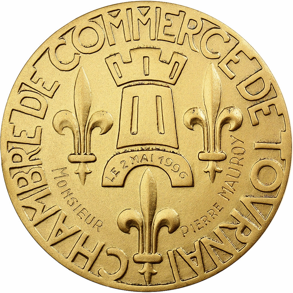 Belgien, Medaille, Chambre de Commerce de Tournai à Pierre Mauroy, 1996, Gilt