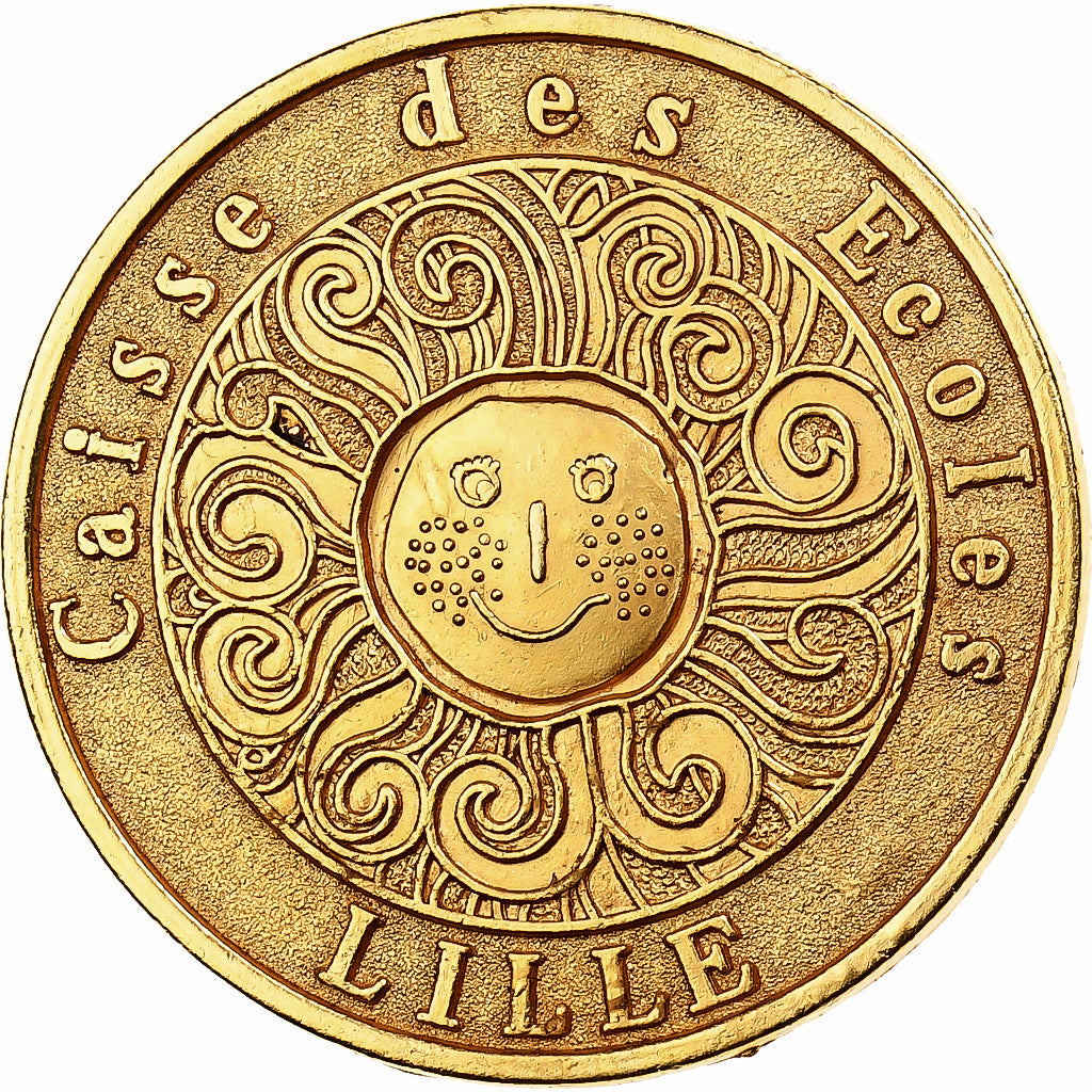 Frankrijk, Medaille, Caisse des Ecoles de Lille à Pierre Mauroy, Gilt Metal, PR