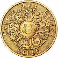Frankrijk, Medaille, Caisse des Ecoles de Lille à Pierre Mauroy, Gilt Metal, PR