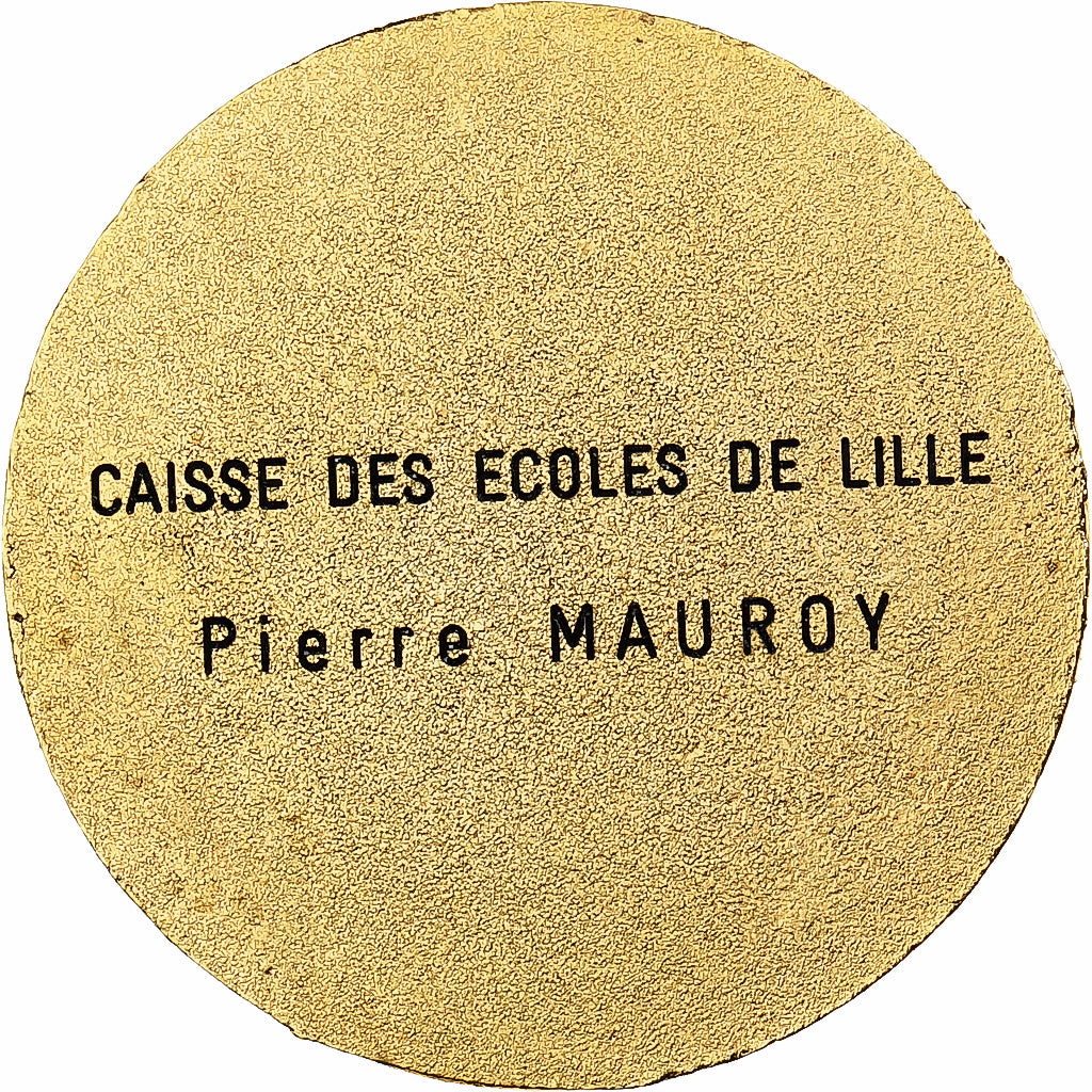 Frankrijk, Medaille, Caisse des Ecoles de Lille à Pierre Mauroy, Gilt Metal, PR