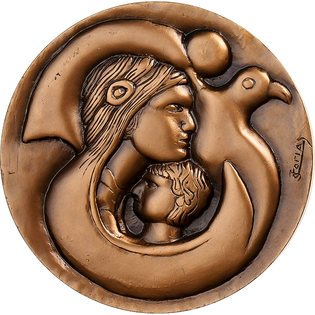 France, Medal, Secours Populaire Français, Bronze, Monnaie de Paris, MS(63)