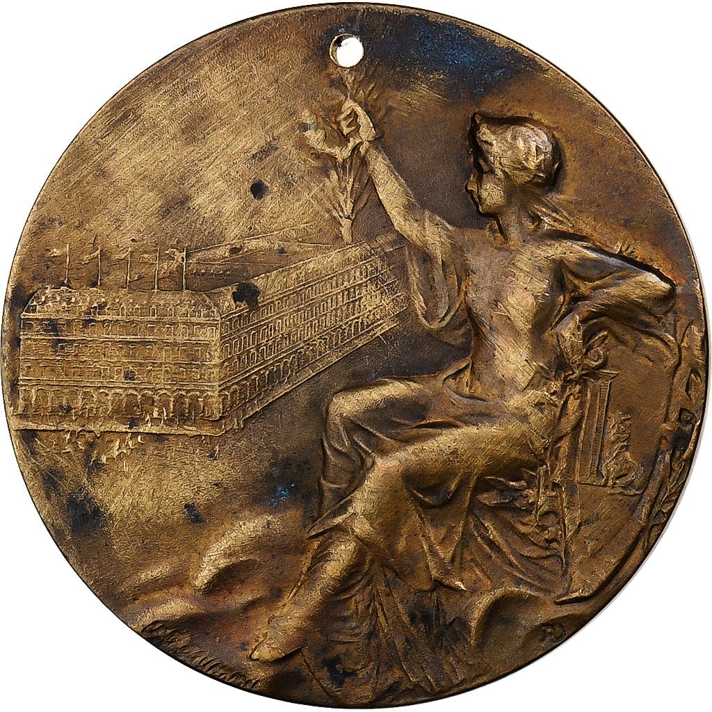 France, Medal, Art Nouveau, Femme Assise, Bronze, AU(50-53)