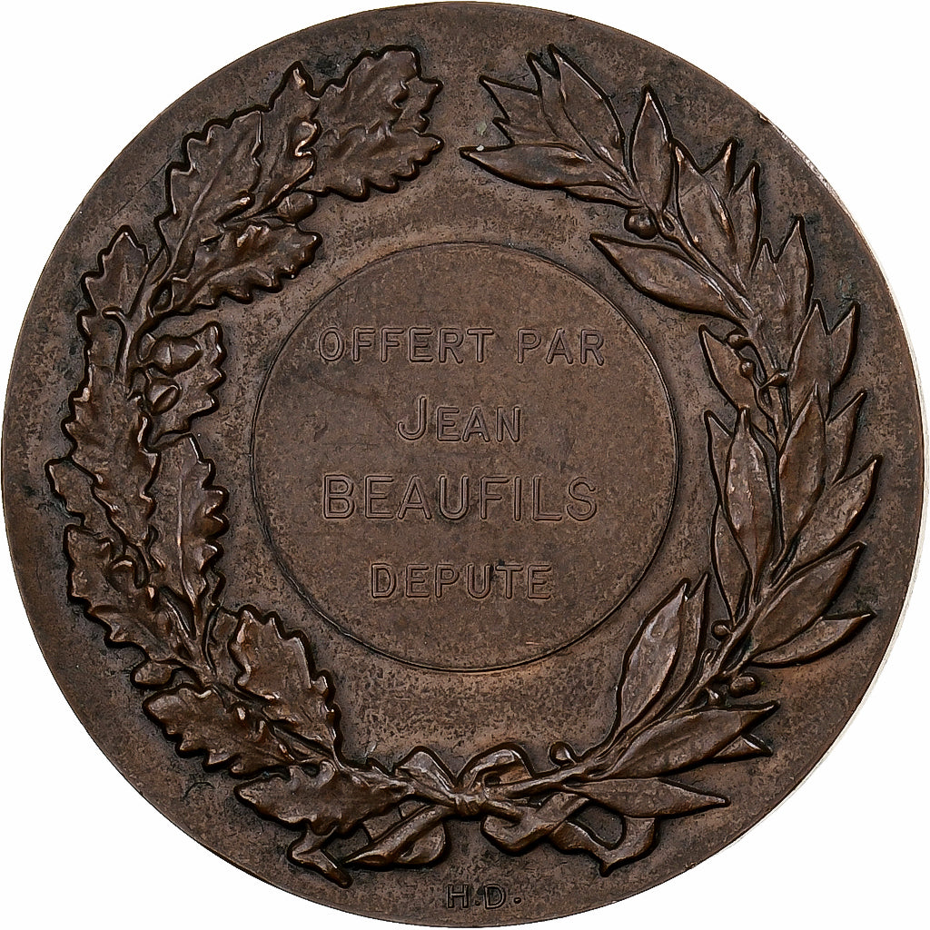 France, Médaille, Offert par Jean Beaufils, Député, 1986, Bronze, TTB+